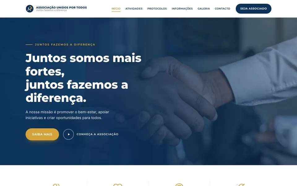 Site Associação Unidos por Todos criado pela Adapt Media