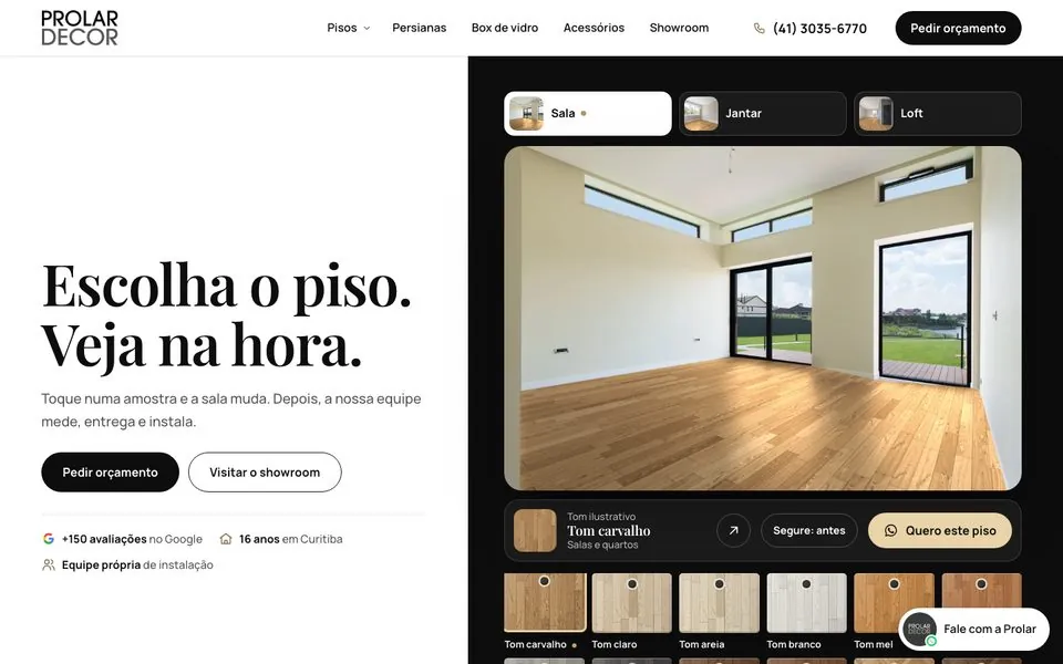 Site Prolar Decor criado pela Adapt Media